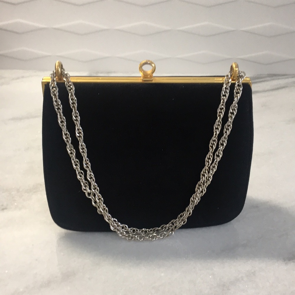 Sophisticated Black Mini Bag with Silver Chain